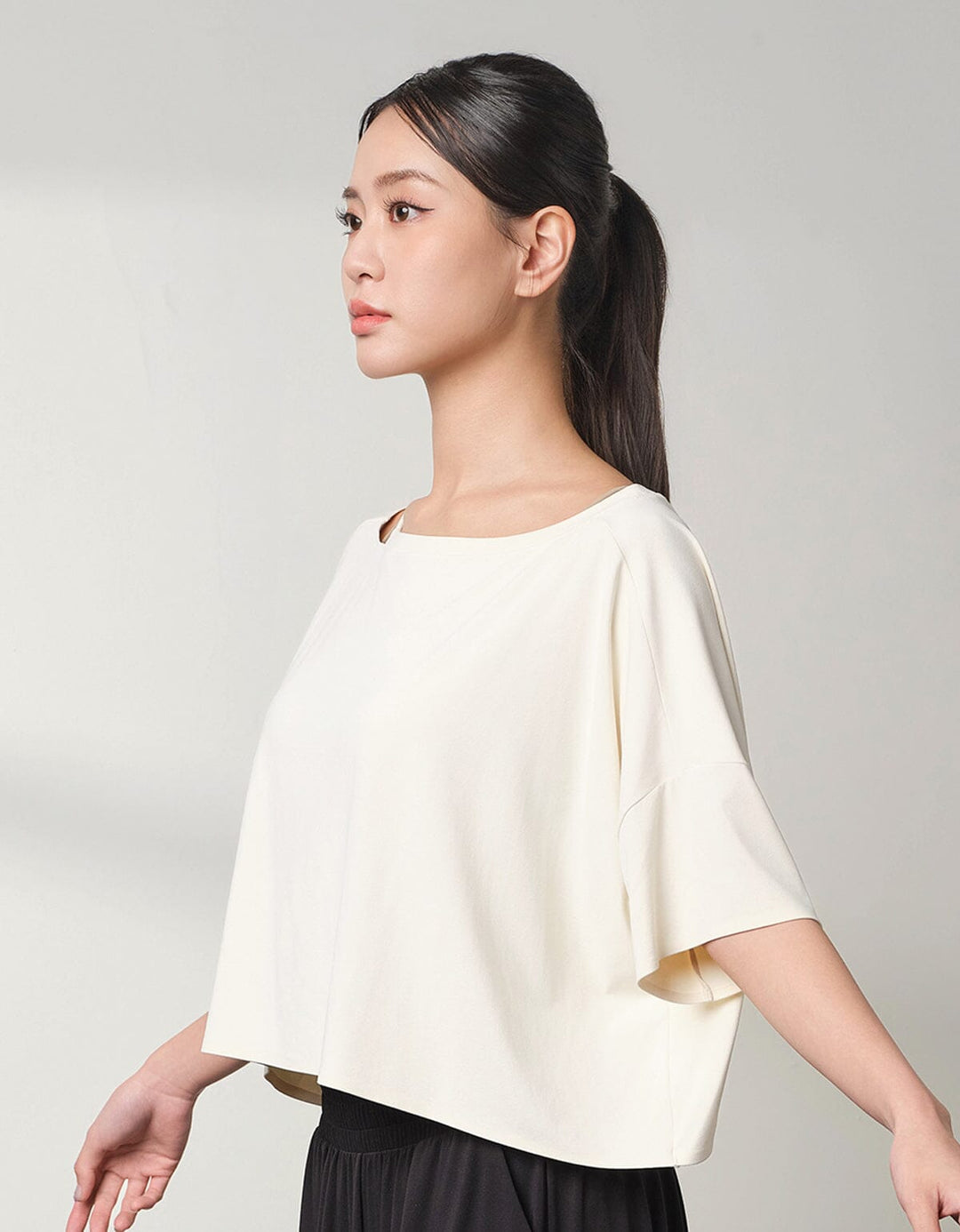 Skin Soft Oversized Crop Short Sleeve Crop Top Her own words SPORTS 