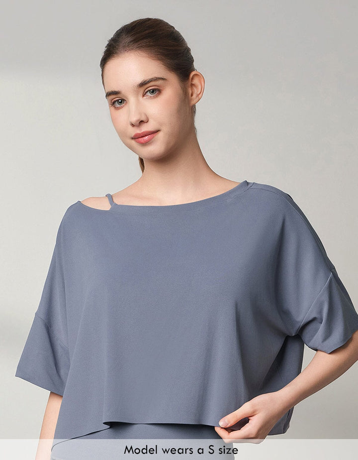 Skin Soft Oversized Crop Short Sleeve Crop Top Her own words SPORTS 