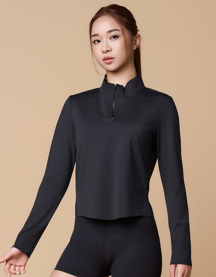 HOW-CONTROLLED Half Zip Long Sleeve Tops Her own words SPORTS 