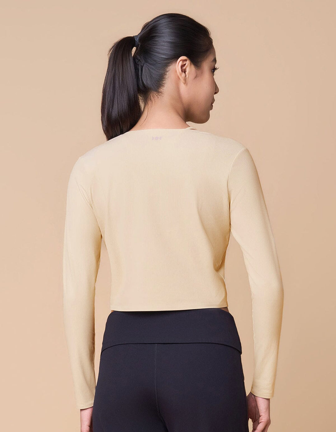 Ribbed Wrap Front Long Sleeve Top Long Sleeve Her own words SPORTS 