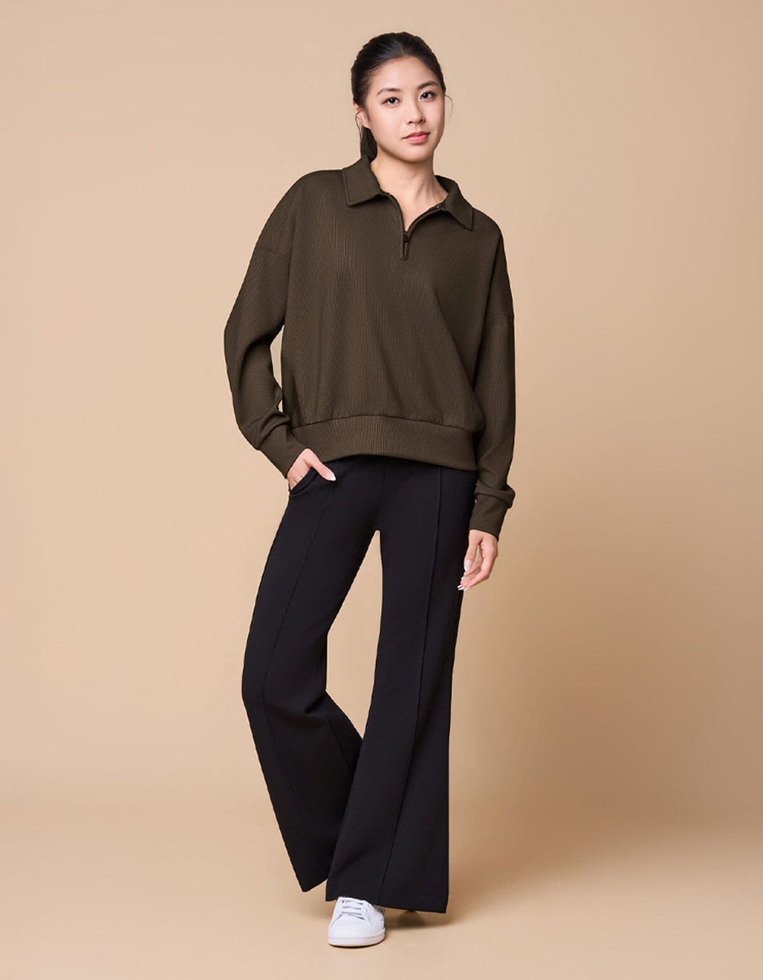 COZY TENCEL Draw Sting Flare Leg Pants Flare Her own words SPORTS 
