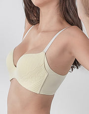 COTTON Soft Wire Butterfly Push Up Bra Bra Her own words Ethereal Green 70B