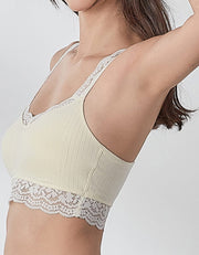 COTTON Longline Bra Top Bra Her own words Ethereal Green XS