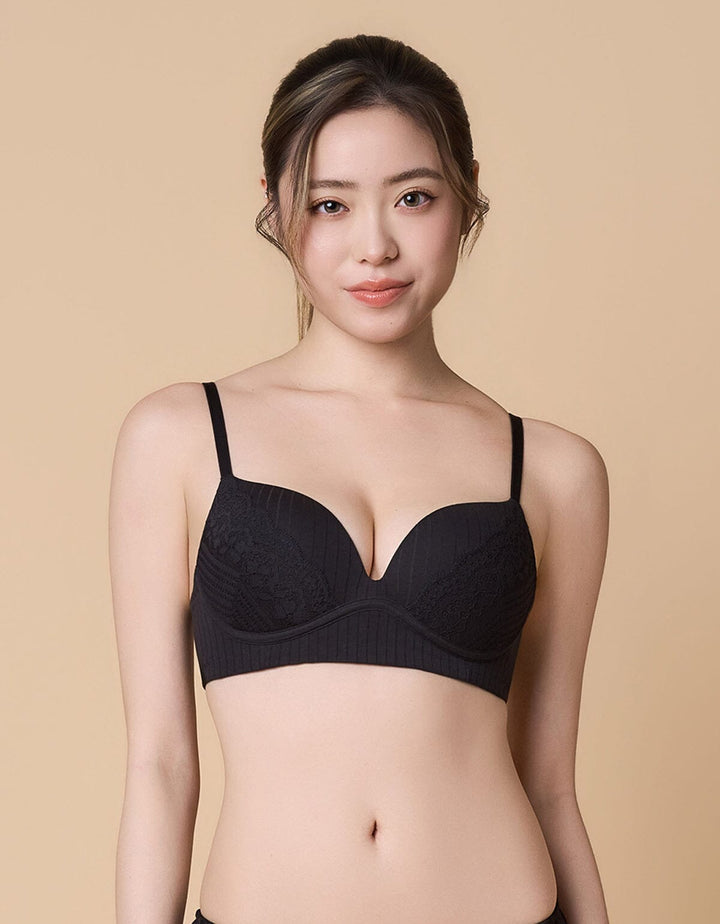 W-Shape Support Non Wired Push Up Cotton Bra Bra Her own words 