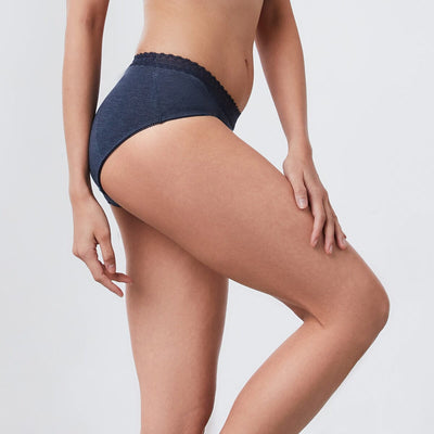H.O.W Organic Cotton Period Panty Panty Her Own Words Teal Melange S 