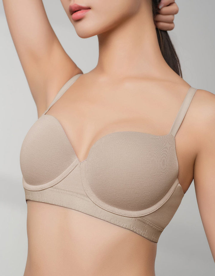 Cotton Modal Balconette Light Push Up Bra Bra Her own words Atmosphere 70B 