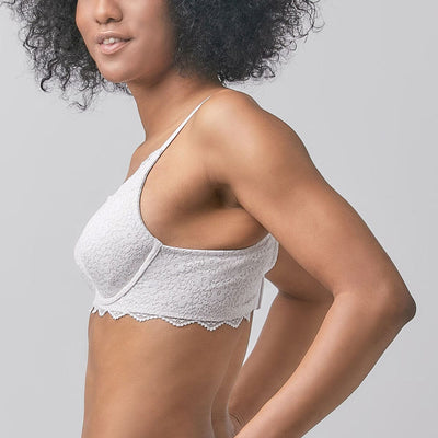 Solution Soft Touch Full Coverage Lightly Lined Lace Bra Bra Her Own Words White Sand 75C 