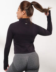 SUSTAINABLE Seamless Knit Slim Fit Crop Jacket Tops Her own words SPORTS
