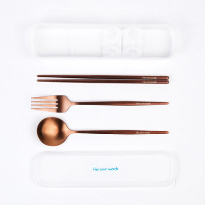 (Free Gift) Her own words Cutlery Set Free gift Her Own Words Rose gold S/M 