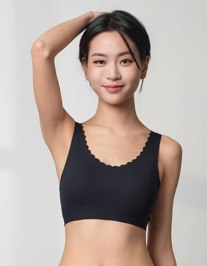 AIRY Ribbed AirFlow 4-in-1 Patented Breathable Light Push Up Bra Top Bra Her own words 