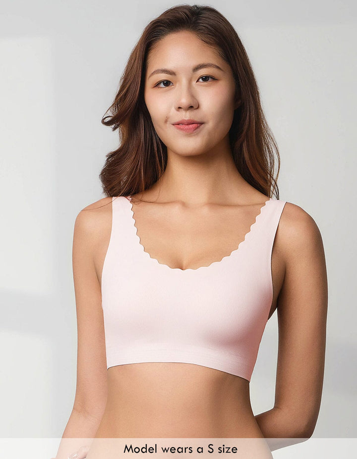 AIRY Ribbed AirFlow 4-in-1 Patented Breathable Light Push Up Bra Top Bra Her own words 