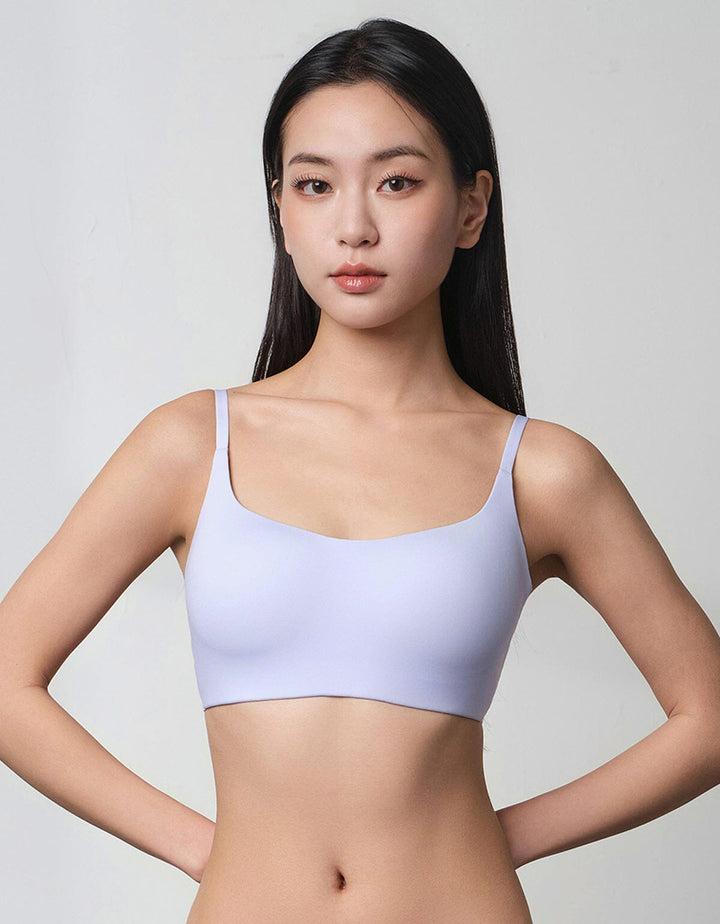 A model is wearing lilac Soft Flexi  Square Neck Non Wired Bra Bra 
