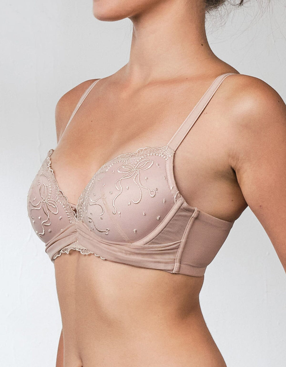 STYLIST Ti-wire Soft Touch Medium Push Up Lace Bra Bra Her own words Pumice Stone 70A 
