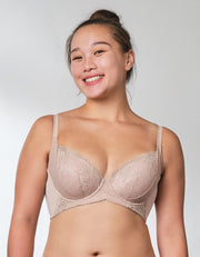 SMOOTH IT High Wing Lightly Lined Lace Bra Bra Her own words Pumice Stone 70B