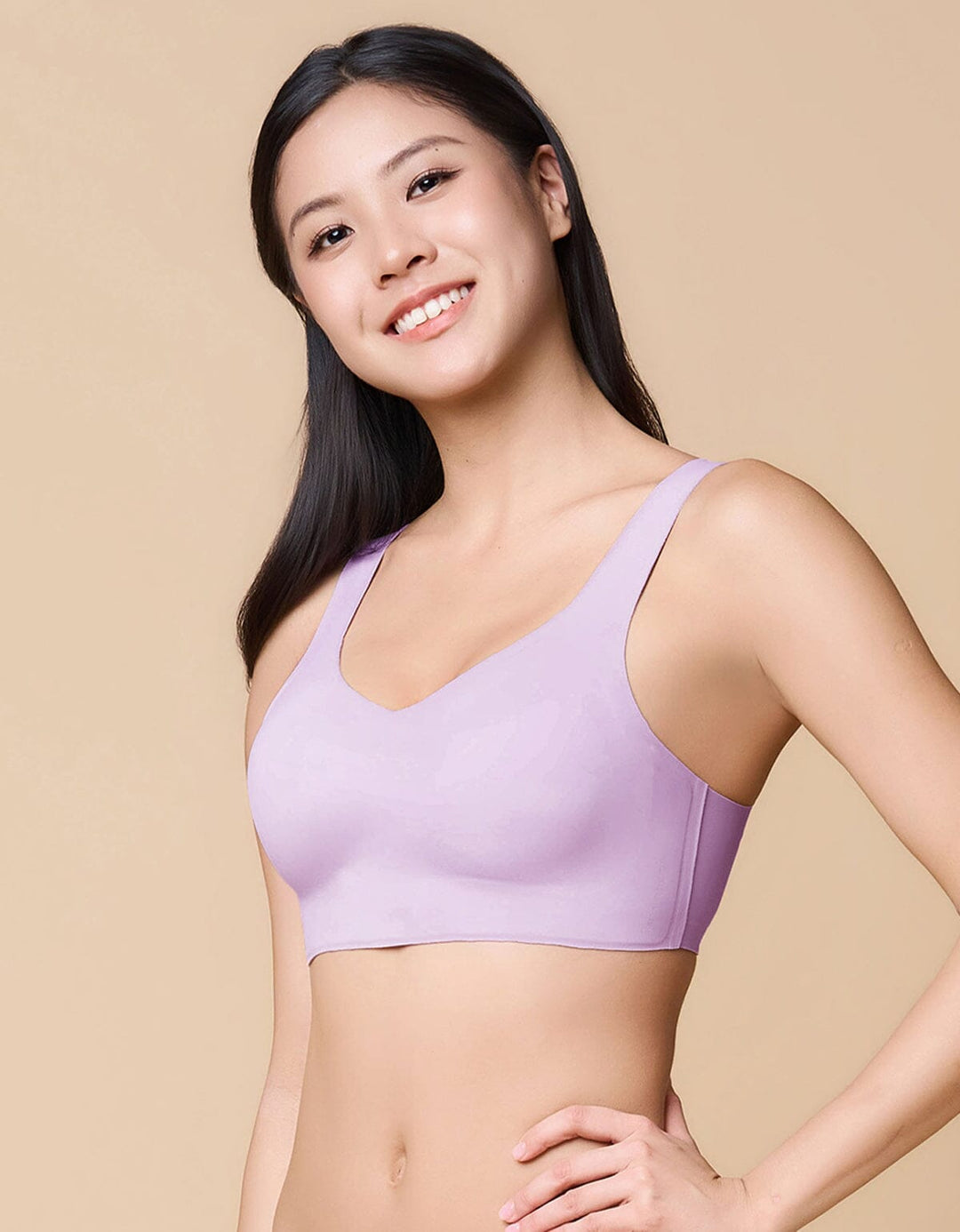 SOLUTION Max Free W-support Light Push Up Bra Top Bra Her own words Lavender Frost S (75A-B) 