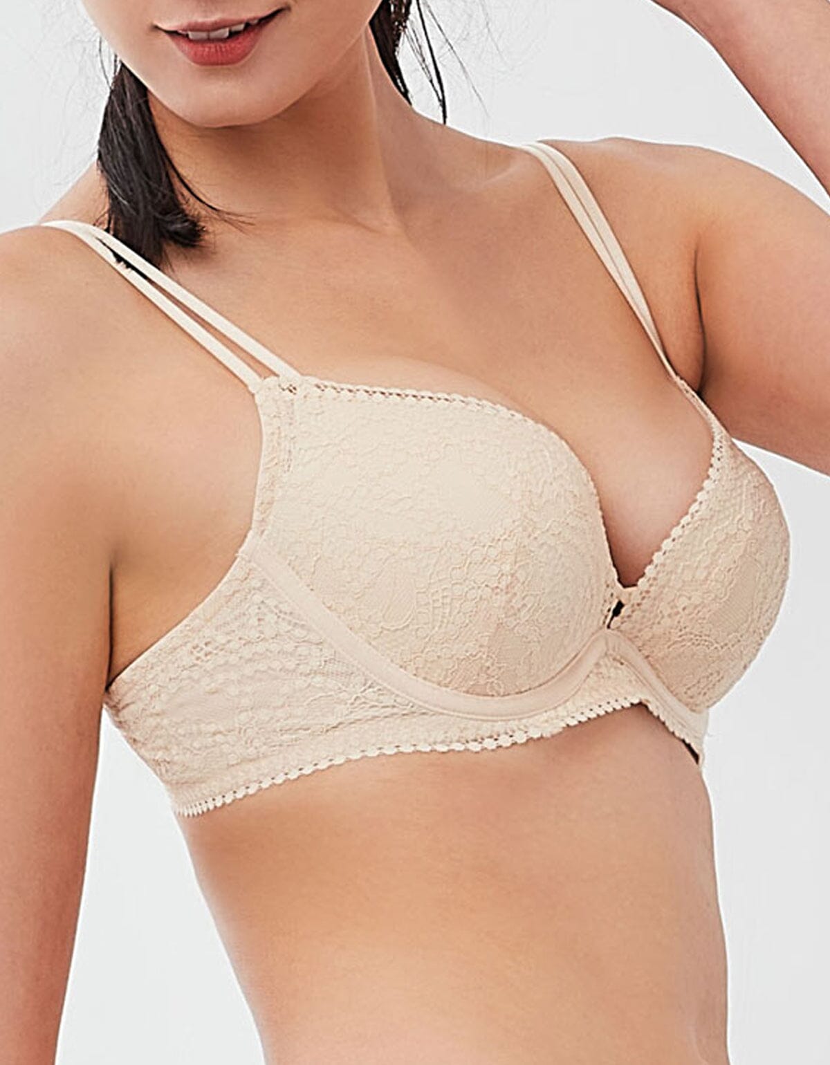 STYLIST Plunge Push Up Lace Bra Bra Her own words Parchment 70A 
