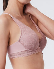SUSTAINABLE REherbafoam™ Plunge Push Up Lace Bra Bra Her own words Deauville Mauve 70B