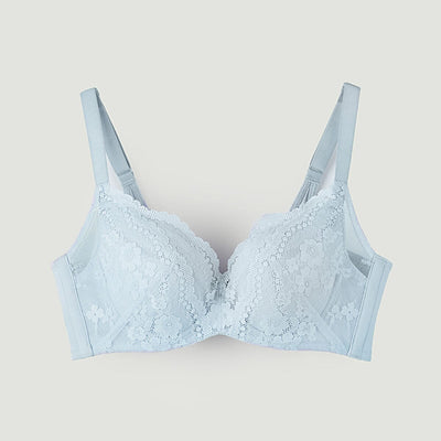 Sustainable REherbafoam™ Slim-cut & Cushioned Sling Push Up Lace Bra Bra Her Own Words Arctic Ice 70B 