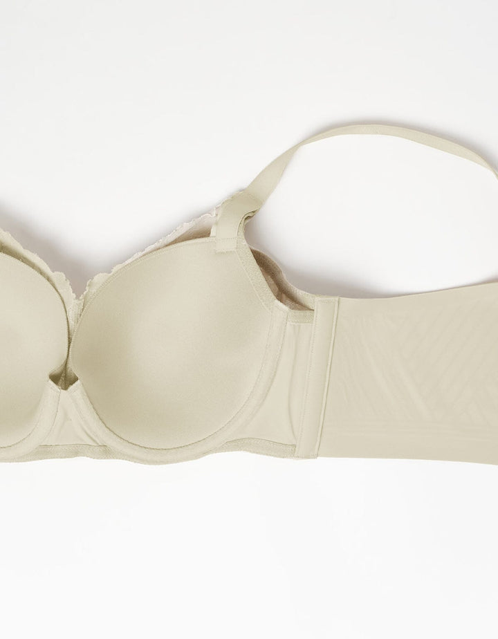 SMOOTH IT Plus Lightly Lined Lace Bra Bra Her own words Dark Wood Ash 75D 