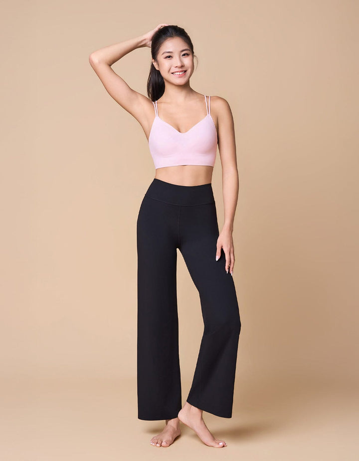 HOW-EFFORTLESS Mid Waist Straightleg Pants Leggings Her own words SPORTS 