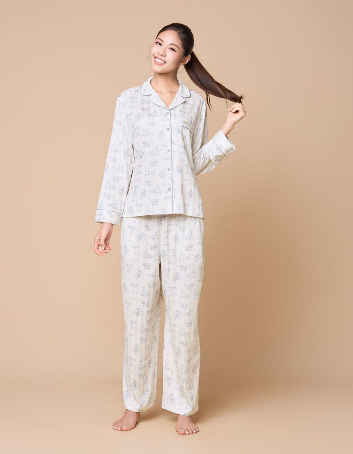 Jacquard Woven Satin Pajamas Set Homewear Her own words 