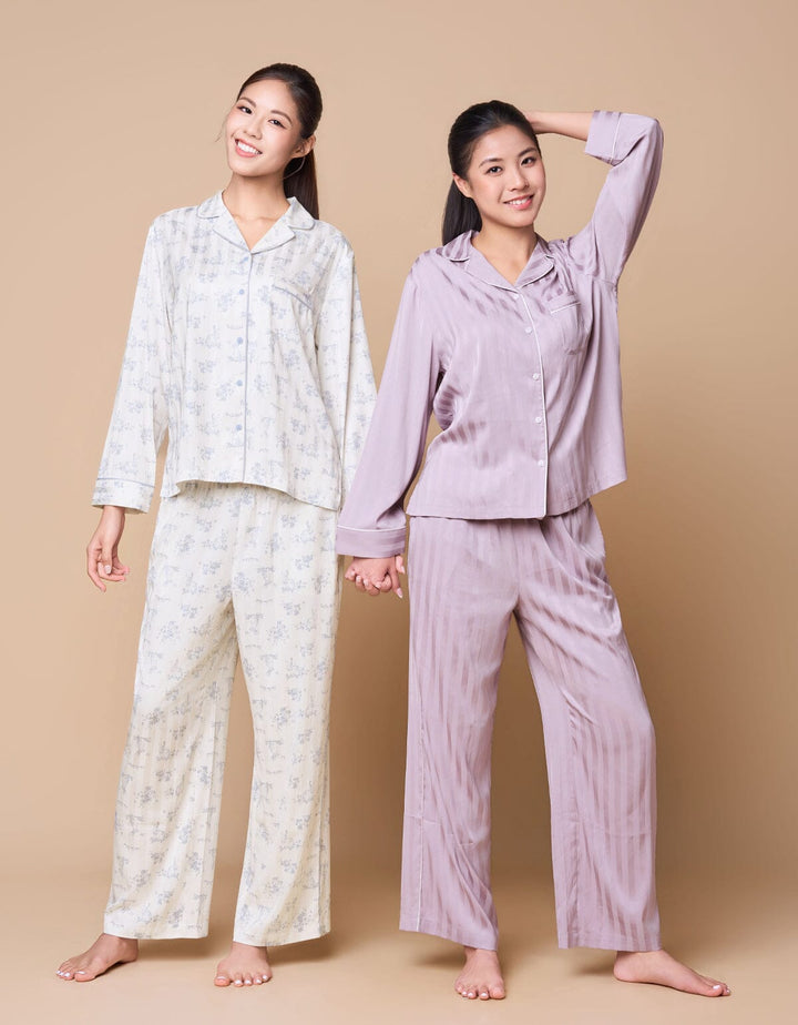 Jacquard Woven Satin Pajamas Set Homewear Her own words 