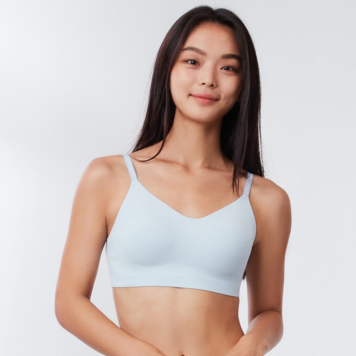 Sustainable REherbafoam™ & REextraSkin™ W-Shape Support Seamless Knit Bra Top Bra Her Own Words Skyway XS 