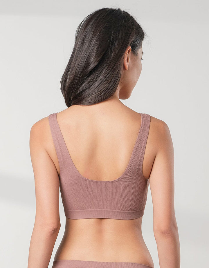INVISIBLE Seamless Knit Square Neck Light Push Up Bra Top Bra Her own words 