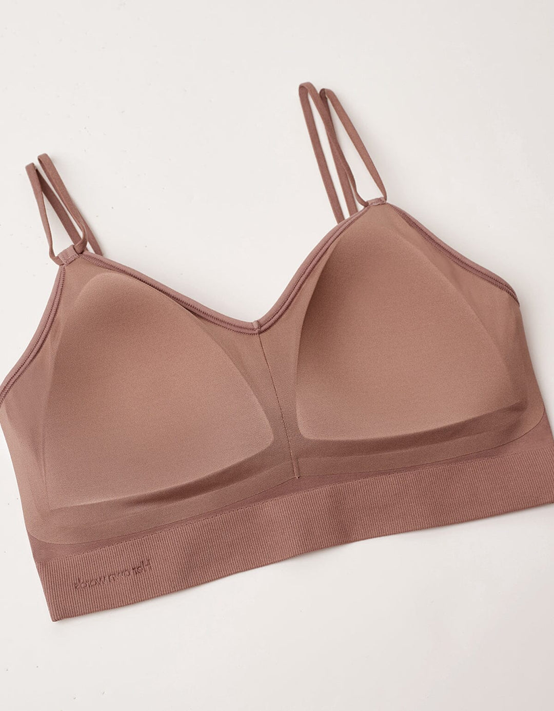 INVISIBLE Seamless Knit Triangle Bra Top Bra Her own words Rose Mauve XS 