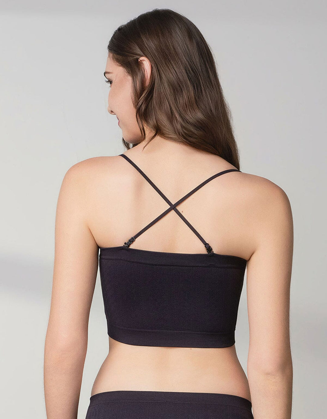 INVISIBLE Seamless Knit Light Push Up Tube Top Bra Her own words Black XS 