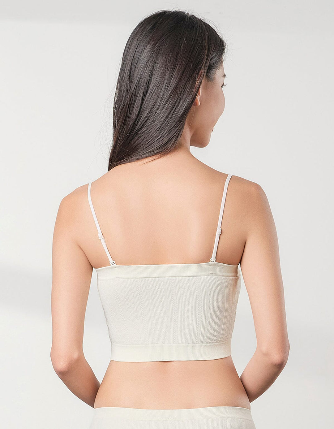 INVISIBLE Seamless Knit Light Push Up Tube Top Bra Her own words Antique White XS 