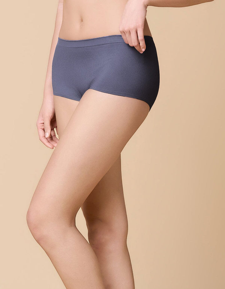 Seamless Knit Rib Boyshort Panty Panty Her own words Blue Indigo S 