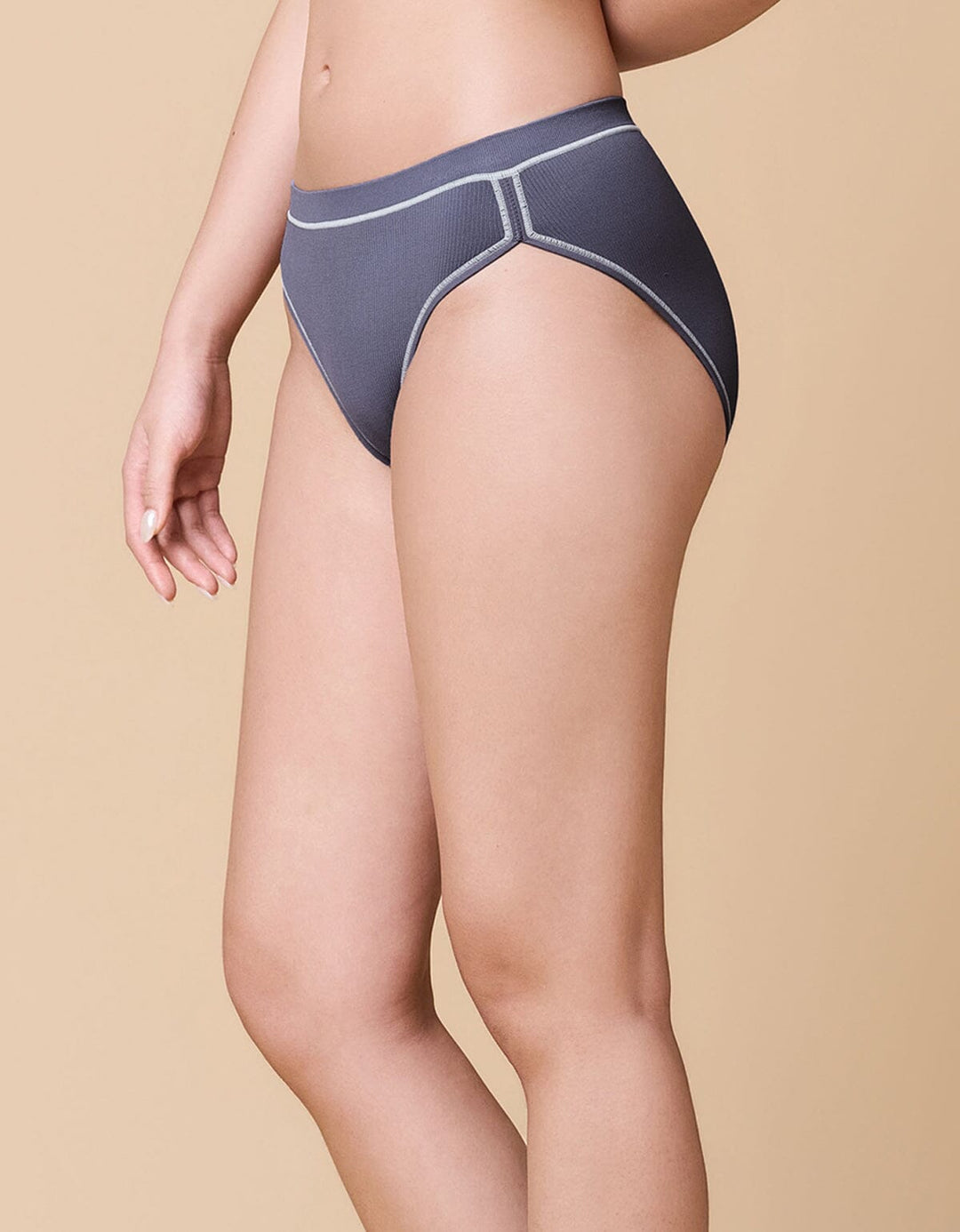 Seamless Knit Rib Bikini Panty Bikini Her own words Blue Indigo S 