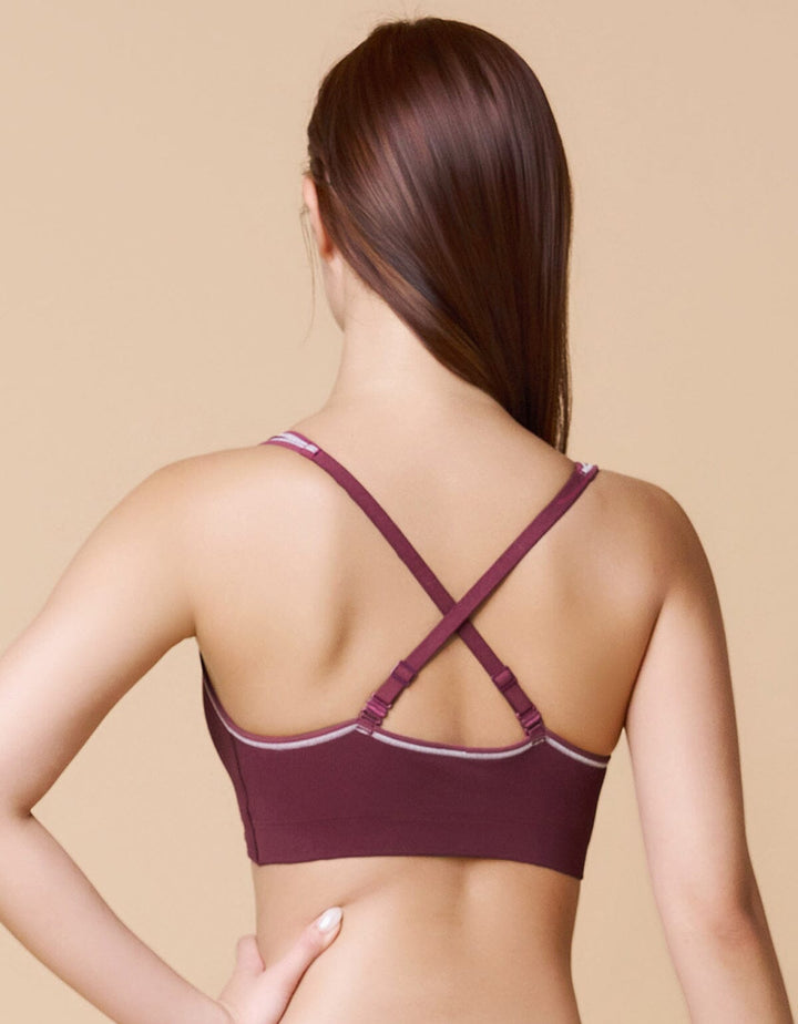 INVISIBLE Seamless Knit Rib Deep V Non-Wired Bra Bra Her own words 