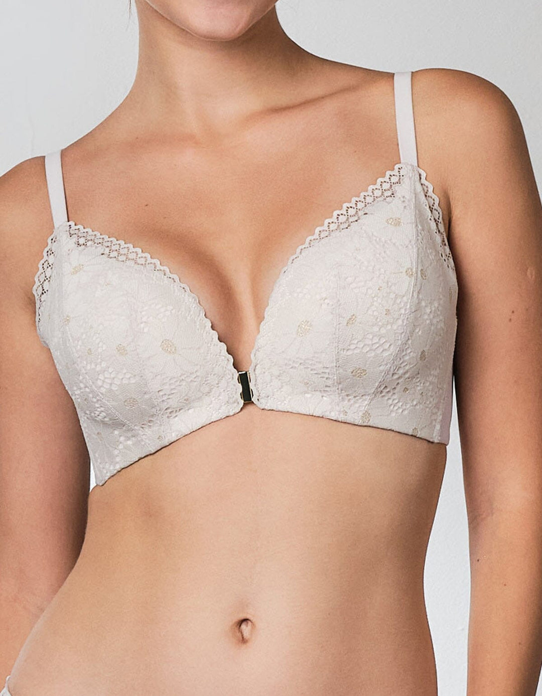 STYLIST Soft Touch Front Closure Convertible Straps Light Push Up Non Wired Lace Bra Bra Her own words 