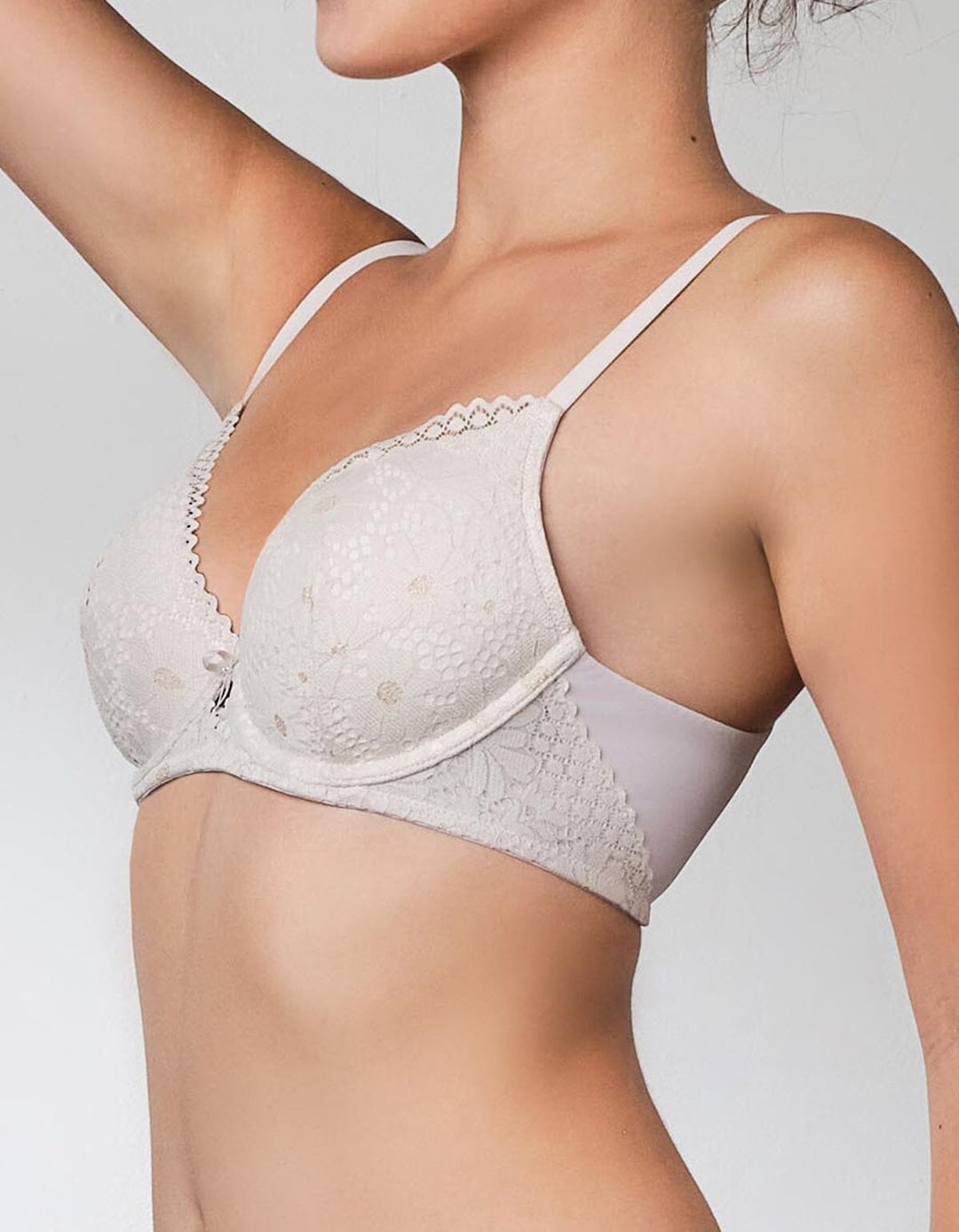STYLIST Soft Touch Lightly Lined Lace Bra Bra Her own words White Sand 70B 