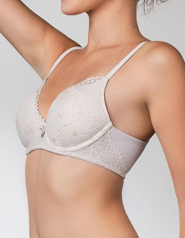 STYLIST Soft Touch Lightly Lined Lace Bra Bra Her own words White Sand 70B 