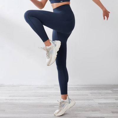 High Waist No Front Seam Full Length Sports Leggings Leggings Her own words SPORTS Blue Nights XS 