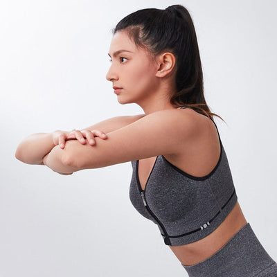 Sustainable Seamless Knit REherbafoam™ & REextraSkin™ Medium Impact Zip Front Sports Bra Sports Bra Her own words SPORTS 