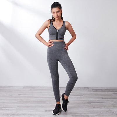 Sustainable Seamless Knit REherbafoam™ & REextraSkin™ Medium Impact Zip Front Sports Bra Sports Bra Her own words SPORTS 