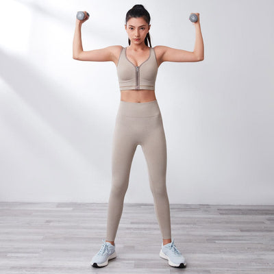 Sustainable Seamless Knit REherbafoam™ & REextraSkin™ Medium Impact Zip Front Sports Bra Sports Bra Her own words SPORTS 