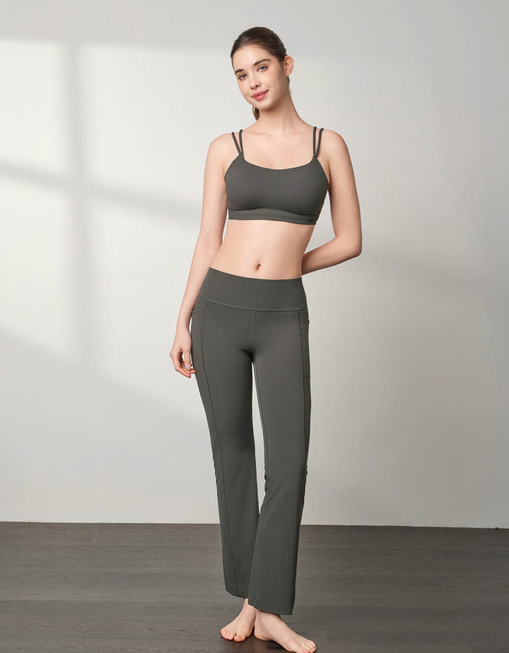 HOW-EFFORTLESS Medium Waist Kick Flare Ankle Leggings Flare Her own words SPORTS 