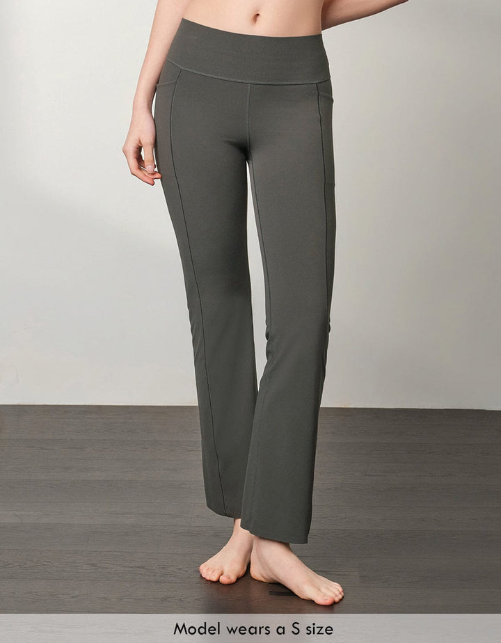 HOW-EFFORTLESS Medium Waist Kick Flare Ankle Leggings Flare Her own words SPORTS 