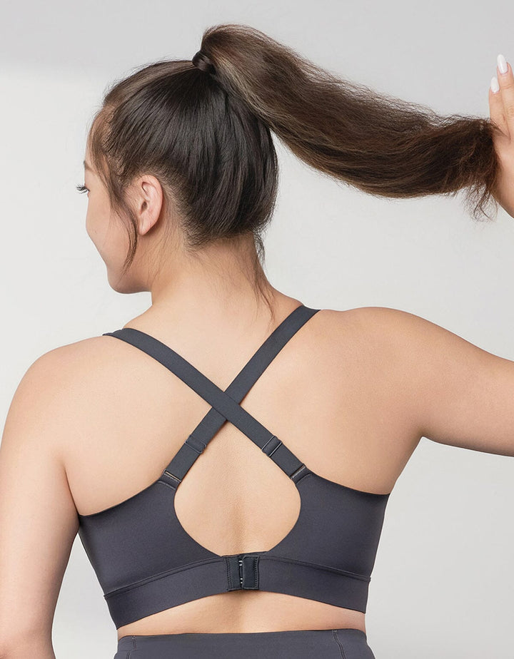 HOW-CONTROLLED Free Me Lift Up High Impact Sports Bra Sports Bra Her own words SPORTS Magnet Grey 70B 