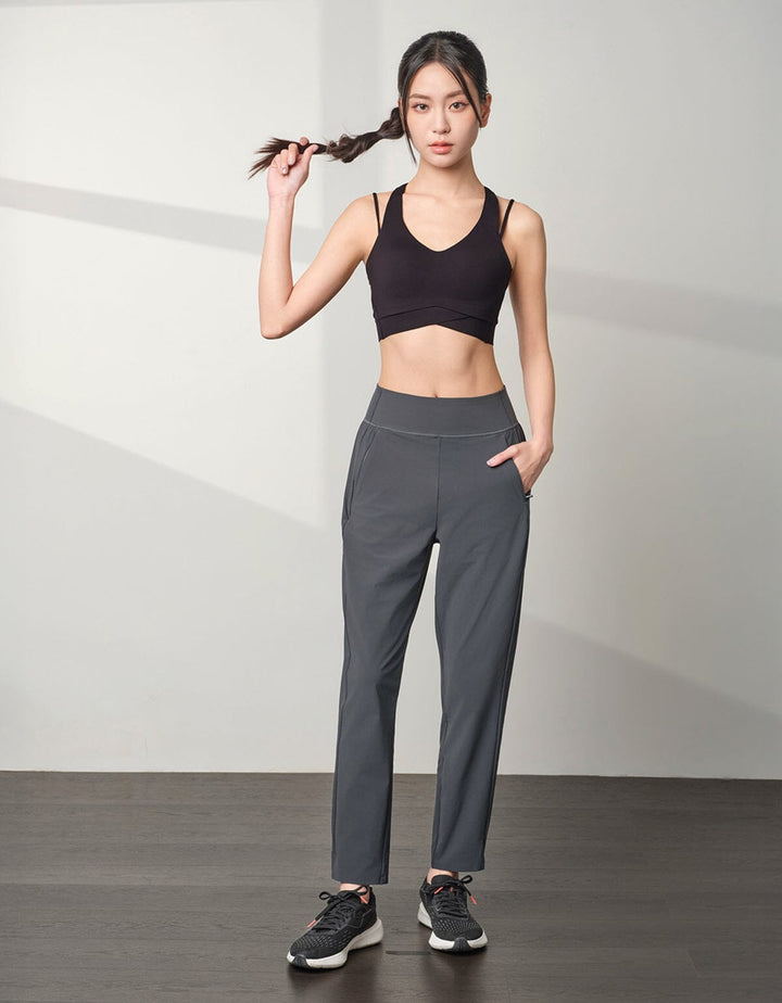 HOW-STAYDRY Medium Waist UV Protection Cool Touch Ankle Jogger Leggings Her own words SPORTS 