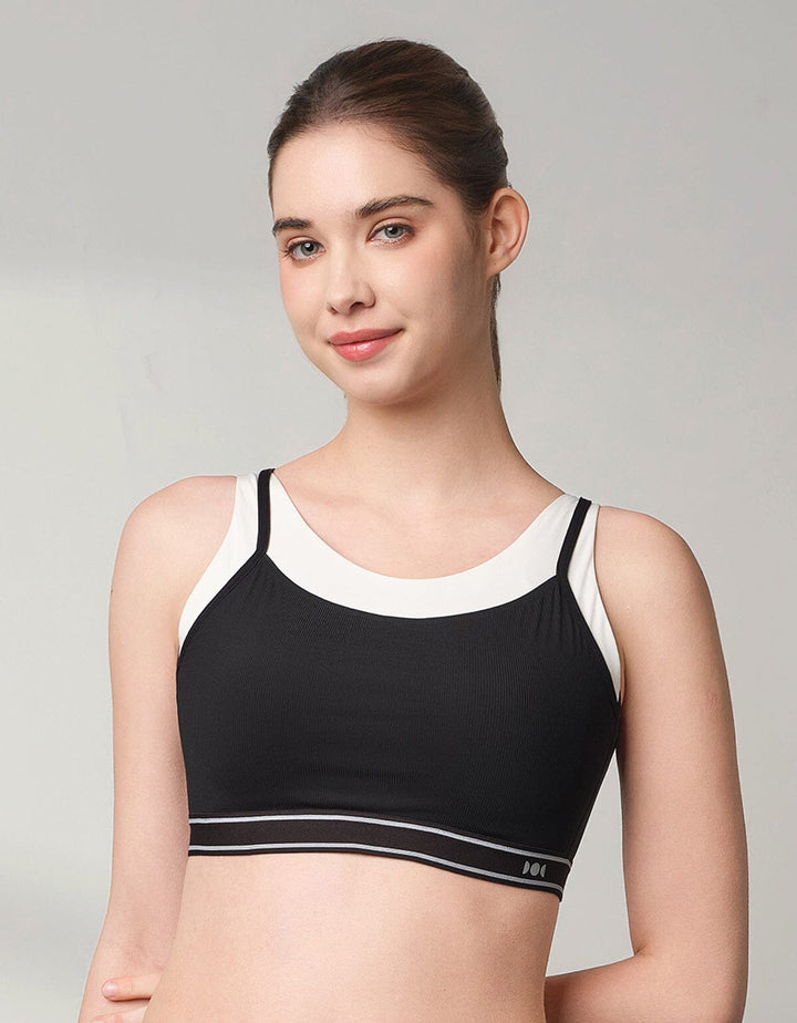 (No photo) HOW-AIRY Ribbed Breathable Medium Impact Sports Bra Sports Bra Her own words SPORTS 