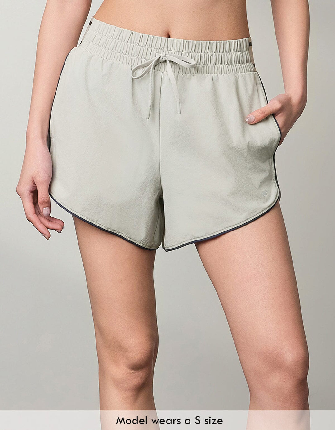 WOVEN Contrast Color Waistband Mid Waist Shorts Shorts Her own words SPORTS 