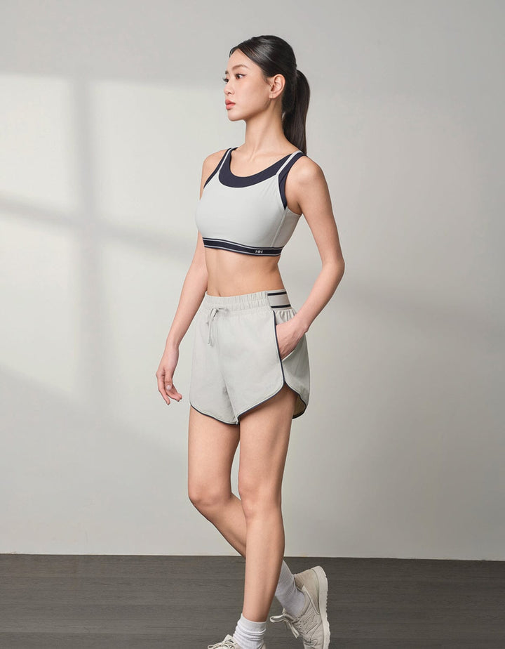 WOVEN Contrast Color Waistband Mid Waist Shorts Shorts Her own words SPORTS 