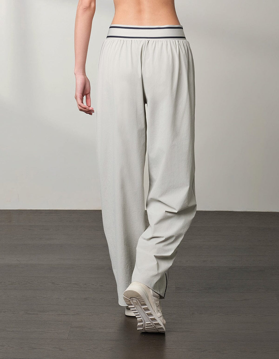 WOVEN Contrast Color Pipping Mid Waist Straight leg Pants Wide Leg Her own words SPORTS 