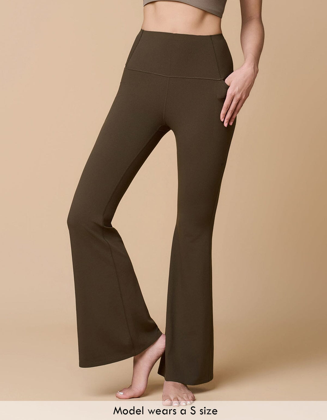 HOW-EFFORTLESS High Waist Kick Flare Full Length Leggings Leggings Her own words SPORTS 